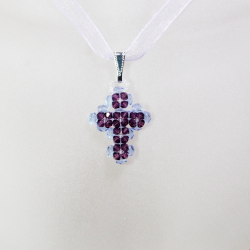 Pendant 40cm - Trina-Violet Organza - Pendant 40cm - Laiton argenté